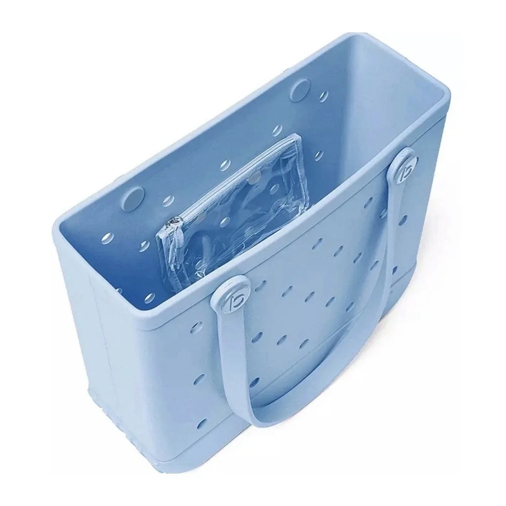 Bogg Bag Baby Tote Blue Skies EVA Beach Pool Bag Lightweight Waterproof
